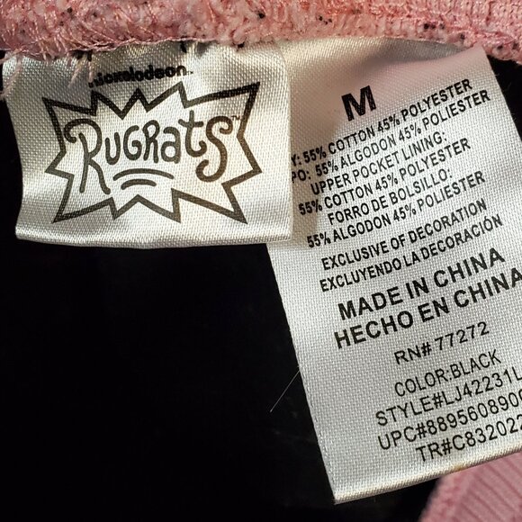 Kids Rugrats Black with Pink Waistband Sweatpants Size Medium 24" Inseam - Picture 3 of 3